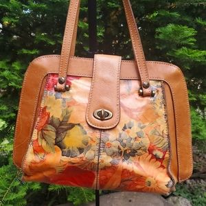 Patricia Nash Leather Floral Satchel